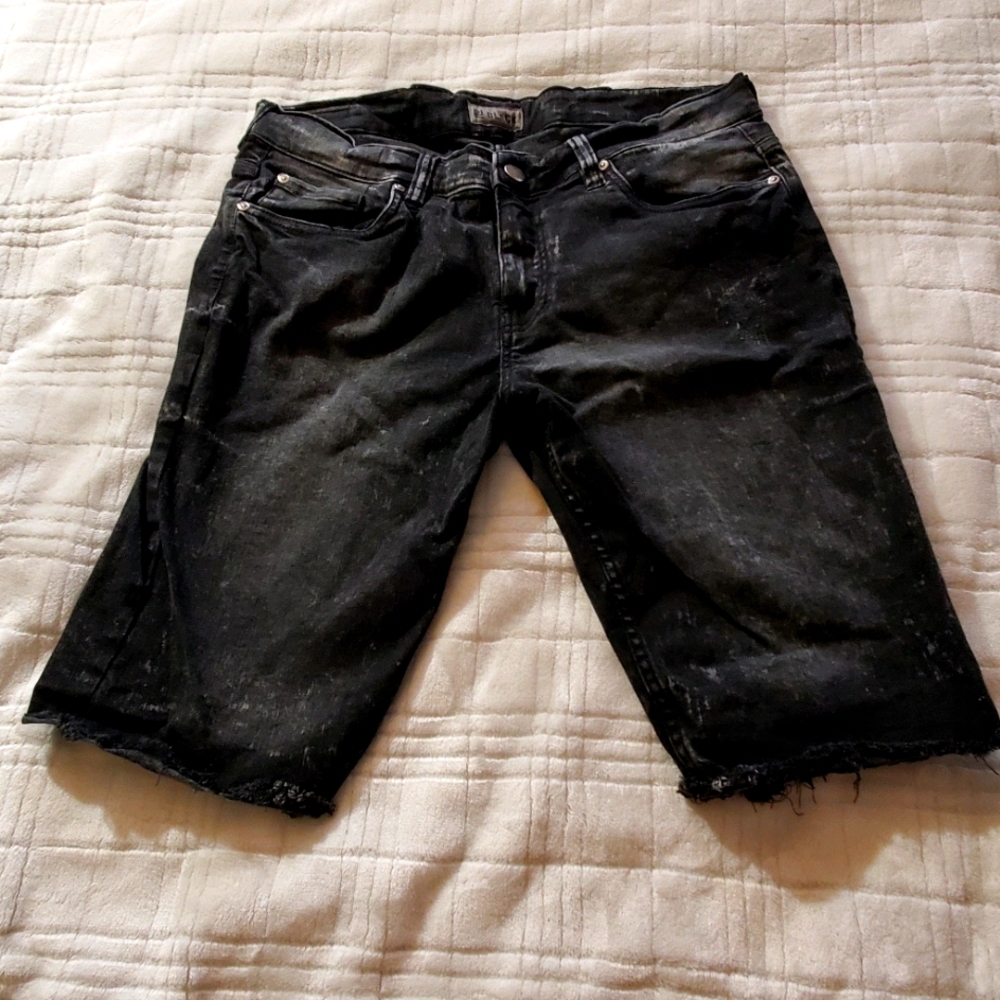 Mens Black Denim Shorts